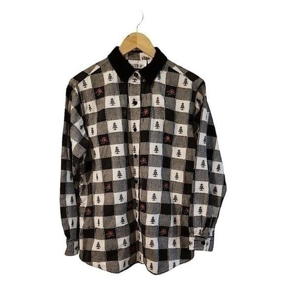 Casey & Max Holiday Button Down Shirt Medium  5 0075 - Picture 1 of 6
